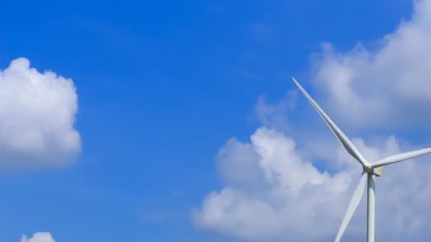 Time Lapse Wind Turbine Wind Farm Cloud Sky — Stock video