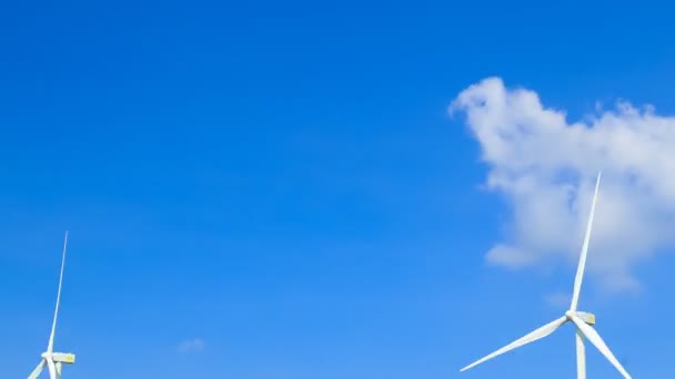 Time Lapse Wind Turbine Wind Farm Cloud Sky — Stock Video