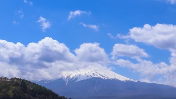 Timelapse Berg Fuji Uitzicht Vanaf Het Kawaguchiko Meer Japan — Stockvideo