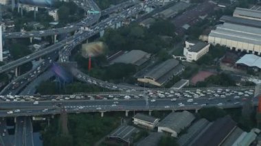 Bangkok şehir manzaralı Timelapse, ana trafik, Tayland