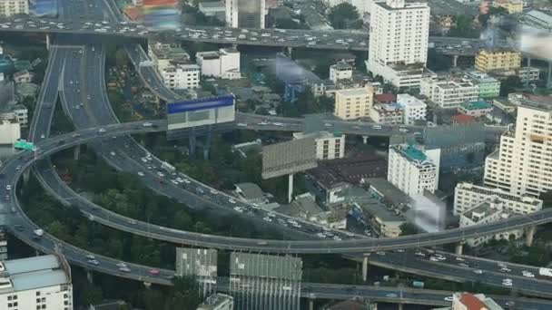 Timelapse Bangkok Vista Sulla Città Con Traffico Principale Thailandia — Video Stock