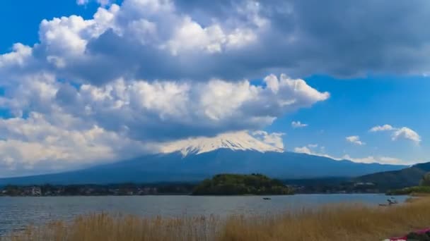 Timelapse Mount Fuji Kilátás Kawaguchiko Tóból Japán — Stock videók