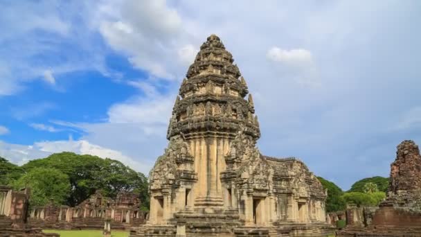Tempo Limite Muitos Turistas Visitam Bela Parque Histórico Phimai Tailândia — Vídeo de Stock