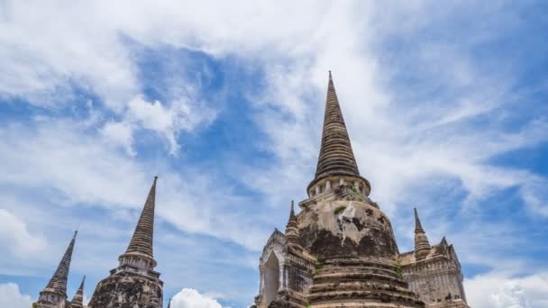 Time Lapse Ruins Pagoda Wat Phra Sanphet Temple Ayutthaya Historical — Vídeos de Stock