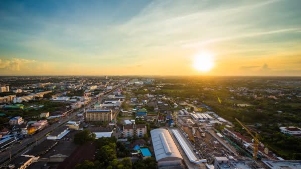 Nakhon Ratchasima Város Napnyugtakor Thaiföldön — Stock videók