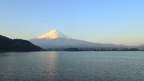 Monte Fuji Vista Desde Lago Kawaguchiko Japón — Vídeos de Stock