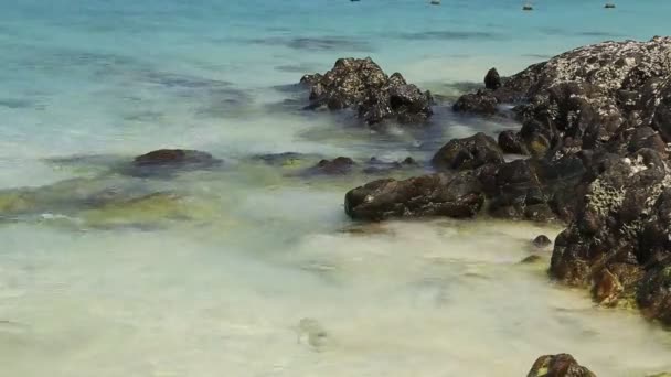 Playa Rocas Con Mar Koh Khai Nok Tailandia — Vídeo de stock