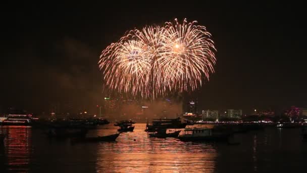 Pattaya International Fireworks Festival Chonburi Thailand — Stockvideo