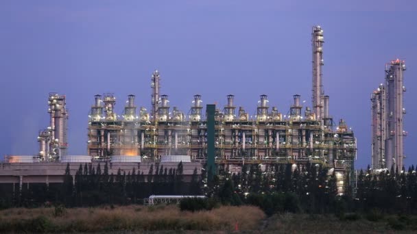 Planta Industrial Refinería Petróleo Con Cielo Tailandia — Vídeos de Stock