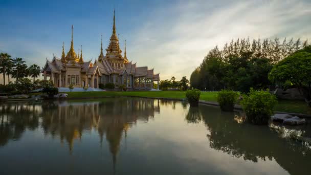 Day Night Time Lapse Wat Nenhum Templo Kum Província Nakhon — Vídeo de Stock