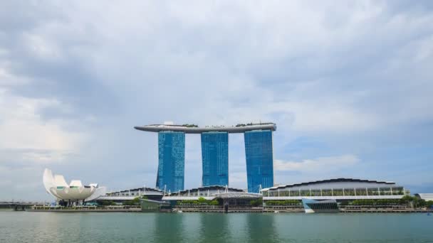 Singapur Ago 2017 Time Lapse Marina Bay Sand Urban Landscape — Vídeos de Stock