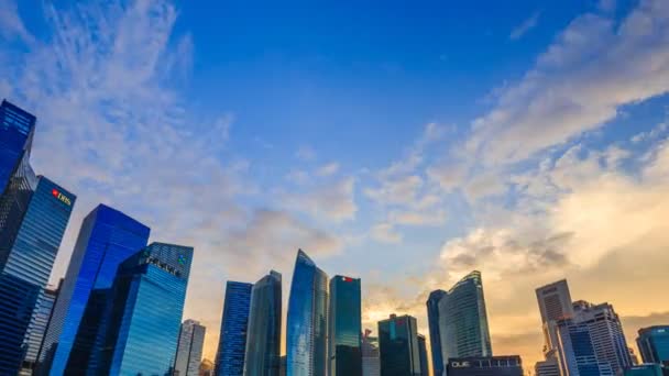 Tag Nacht Zeitraffer Des Gebäudes Zentralen Geschäftsviertel Der Stadt Singapur — Stockvideo