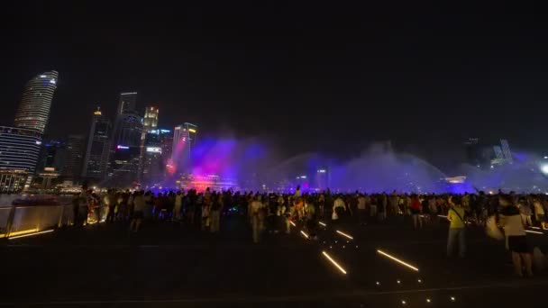 Сингапур Ауг 2017 Промежуток Времени Туристов Посетить Спектра Свет Вода — стоковое видео