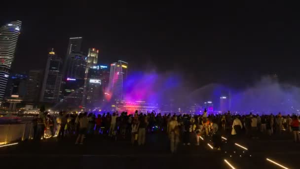 Singapour Août 2017 Les Touristes Visitent Spectra Light Water Show — Video