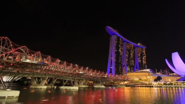 Singapore Aug 2017 Marina Körfezi Kum Kum Gecesi Marina Körfezi — Stok video