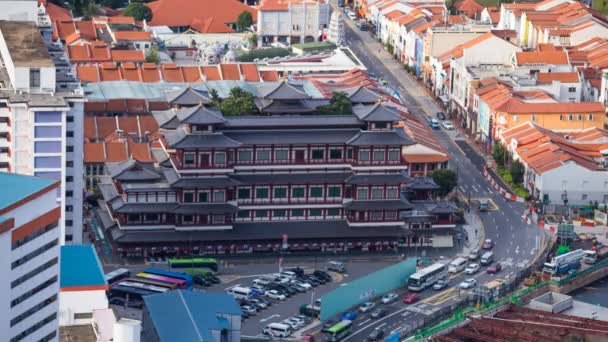 Tempo Lapso Buda Templo Relíquia Dos Dentes Chinatown Famoso Templo — Vídeo de Stock