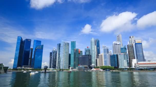 Time Lapse View Central Business District Building Singapore City Blue — Stock video