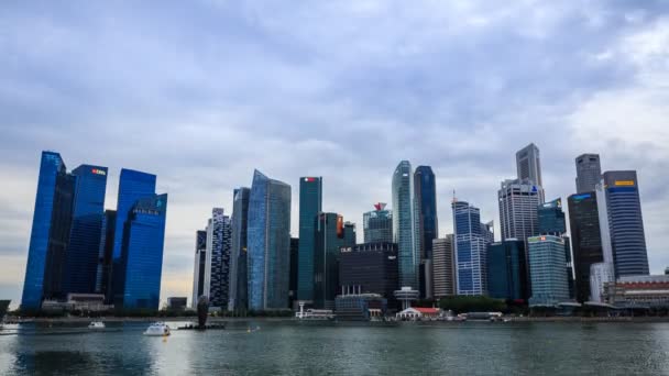 Tag Nacht Zeitraffer Des Gebäudes Zentralen Geschäftsviertel Von Singapur — Stockvideo