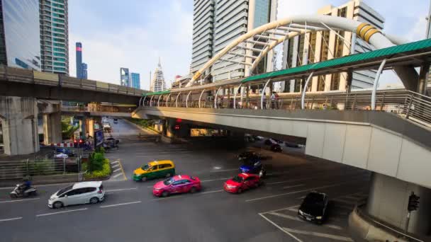 Time Lapse Public Sky Walk Traffic Chong Nonsi Sky Train — Stockvideo