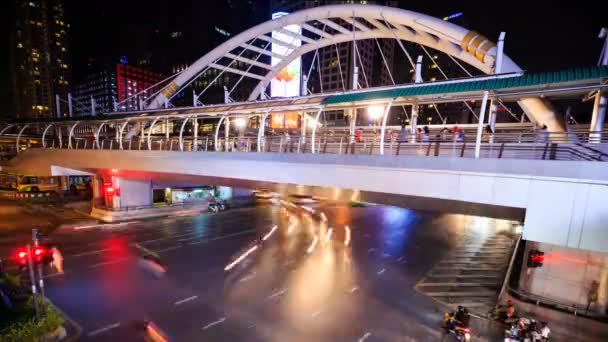 Time Lapse Public Sky Walk Traffic Chong Nonsi Sky Train — Stockvideo