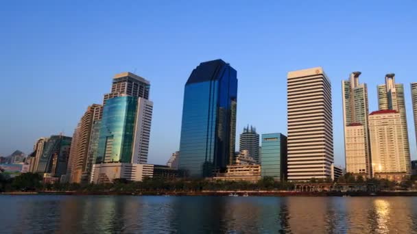 Dia Noite Tempo Lapso Vista Cidade Bangkok Benjakitti Park Bangkok — Vídeo de Stock