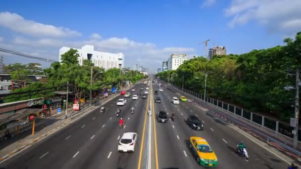 Time Lapse Traffic Ngamwongwan Road Kasetsart University Bangkok Tailândia — Vídeo de Stock