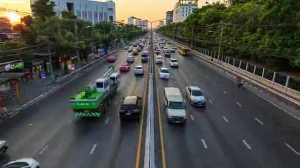 Day Night Time Lapse Traffic Ngamwongwan Road Kasetsart University Bangkok — Stock Video