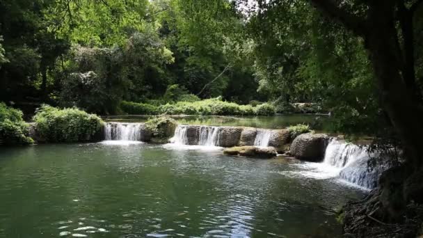 Jed Sao Noi Siete Niñas Cascada Saraburi Tailandia — Vídeo de stock