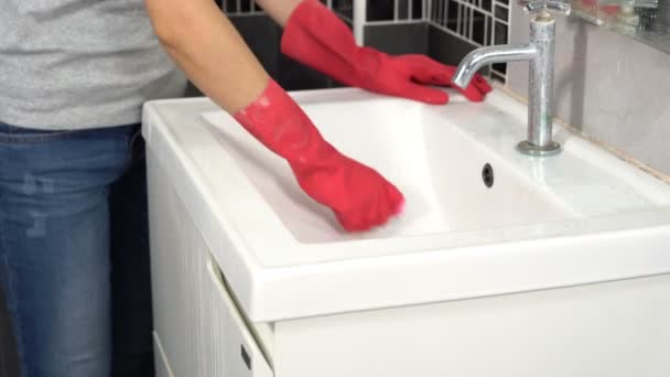 Umywalka Mycia Rąk Szczotką — Wideo stockowe