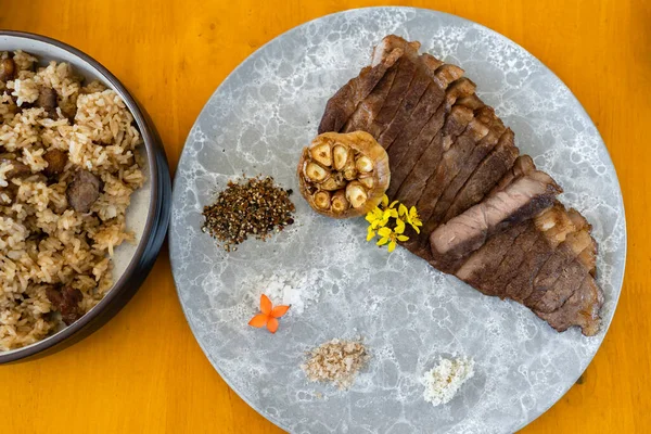 Carne Wagyu Bife Bem Feito Prato — Fotografia de Stock