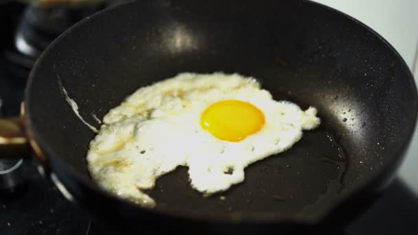 Slow Motion Fried Egg Pan — Stock Video
