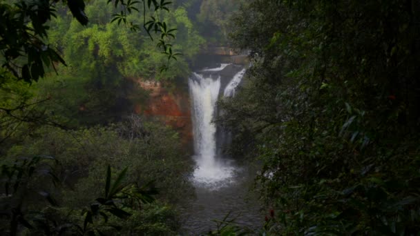 Slow Motion Haew Suwat Waterfall Khao Yai National Park Thailand — Stock Video