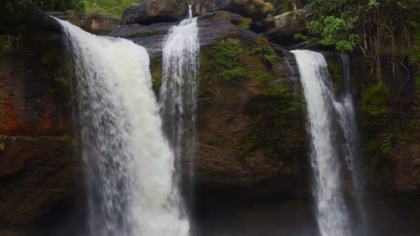 Haew Suwat Waterfall Khao Yai National Park Thailand — Stock Video