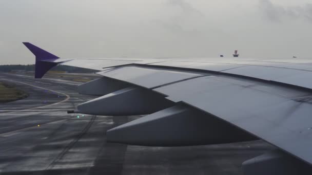 Tokyo Japan Maart 2019 A380 Vliegtuig Van Thai Airways Startbaan — Stockvideo