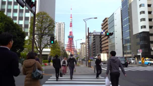 2019年3月25日 日本东京 未加区别的人走过东京街头 — 图库视频影像