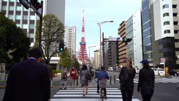 2019年3月25日 身元不明の人々のスローモーションが東京の街を歩く — ストック動画