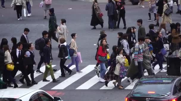 Tokyo Japan Березня 2019 Повільний Рух Людей Які Проходять Через — стокове відео
