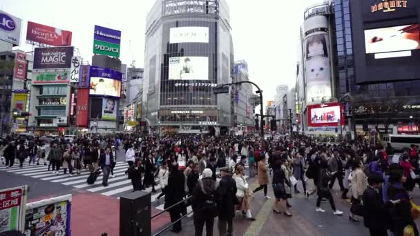 Tokio Japón Marzo 2019 Cámara Lenta Personas Caminando Por Famosa — Vídeos de Stock