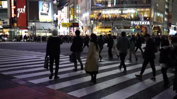 Tokio Japón Marzo 2019 Movimiento Lento Personas Caminando Por Famosa — Vídeos de Stock