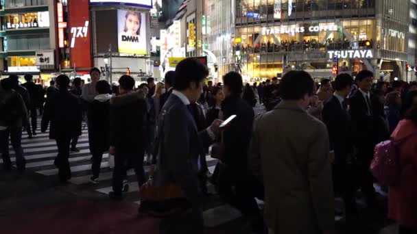 Tokio Japón Marzo 2019 Movimiento Lento Personas Caminando Por Famosa — Vídeos de Stock