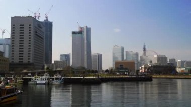 YOKOHAMA, JAPONYA - 26 Mart 2019: Yokohama Körfezi, Japonya