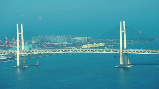 Yokohama Bay Bridge Japan — Stockvideo