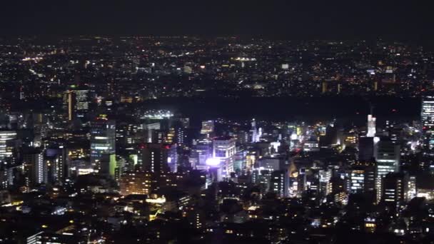 Vista Aérea Cidade Tóquio Noite Japão — Vídeo de Stock