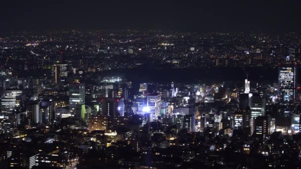 Vista Aérea Cidade Tóquio Noite Japão — Vídeo de Stock