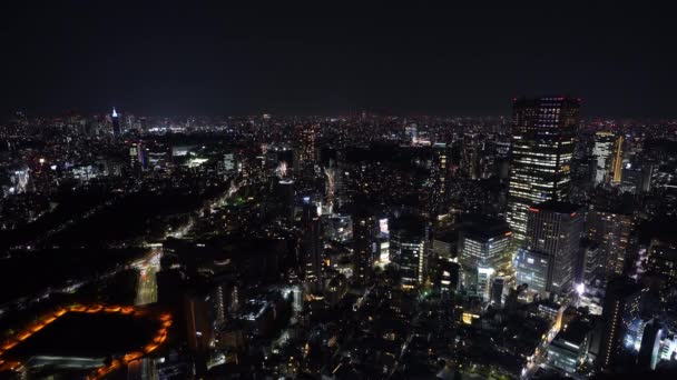 Luftaufnahme Der Stadt Tokio Bei Nacht Japan — Stockvideo