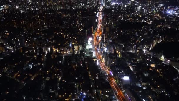 Vista Aérea Autopista Metropolitana Línea Shibuya Ciudad Vista Desde Las — Vídeos de Stock