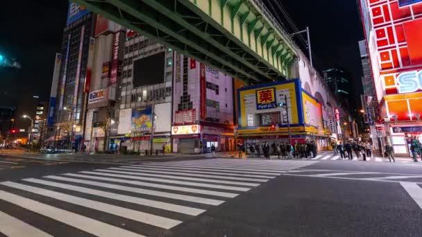 秋葉原 2019年3月25日 正体不明の人々のタイムラプスが東京 秋葉原の街を歩く — ストック動画
