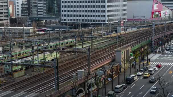 Tokyo Japonyan Mart 2019 Tokyo Tren Istasyonuna Yaklaşan Trenin Zaman — Stok video