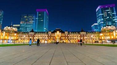 Marunouchi iş bölgesindeki Tokyo İstasyonu 'nun zaman aşımı, Japonya