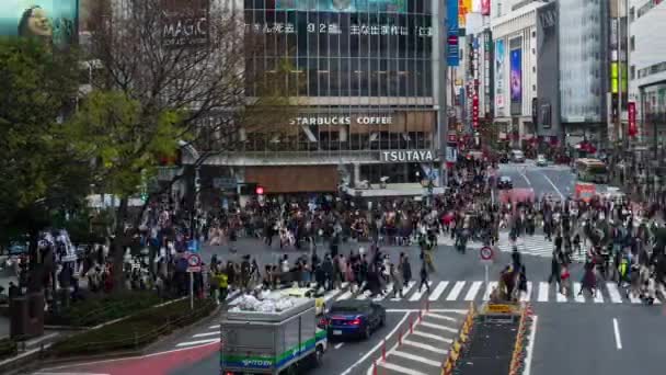 Tokio Japan März 2019 Tag Und Nacht Drängen Sich Menschen — Stockvideo